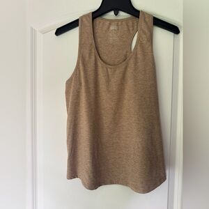 NWOT Girlfriend Collective ReSet Relaxed Racerback Tan Tank Top, Size Large